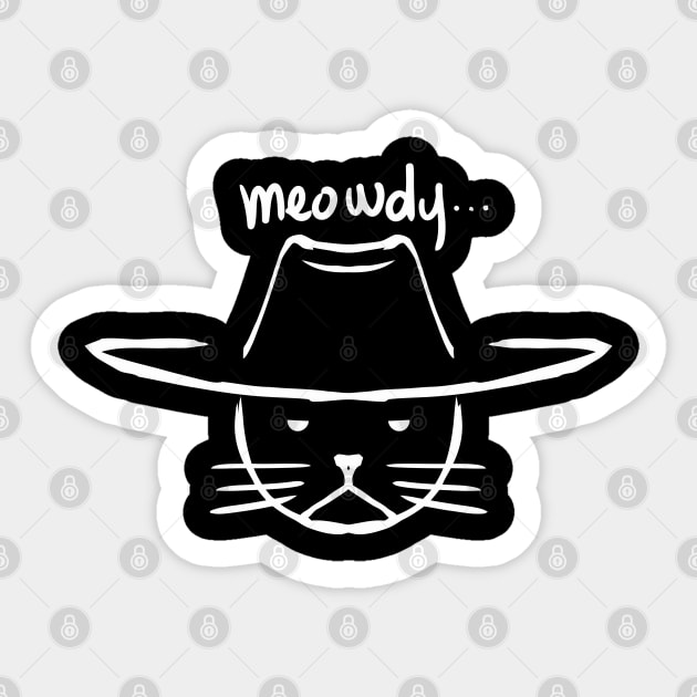 Meowdy Funny texes Howdy cat Purr Sticker by A Comic Wizard